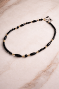 African Black & Gold Bead Necklace