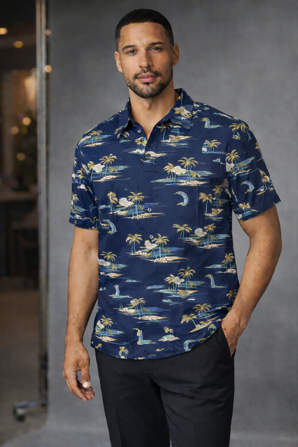 E5 Men's T-Shirt - Tropical Island Print