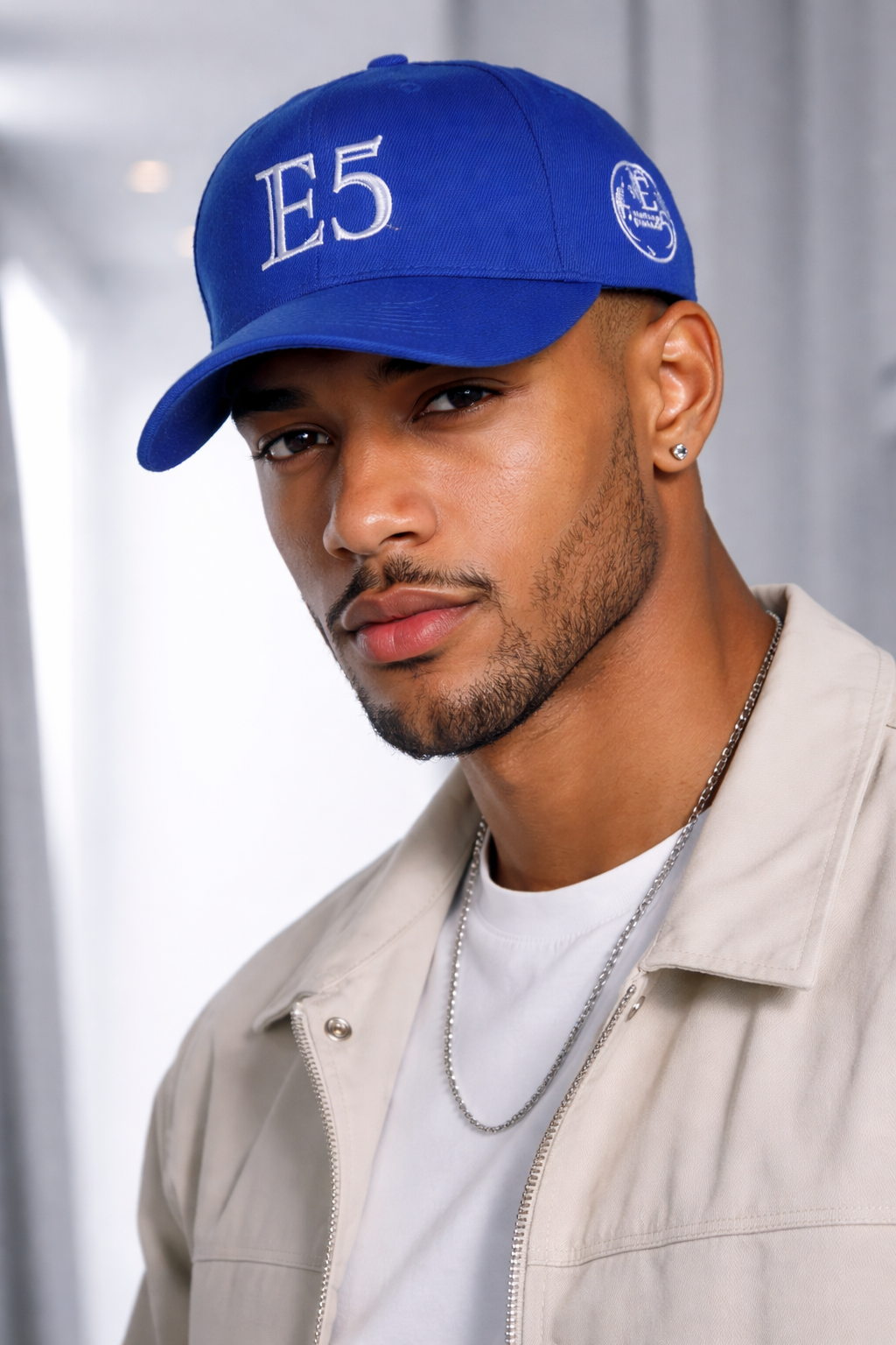 E5 Black Snapback Cap