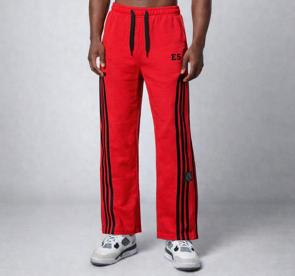 E5 Men's RED Logo Straight Joggers