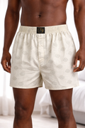 Cream Floral Print Boxer Shorts