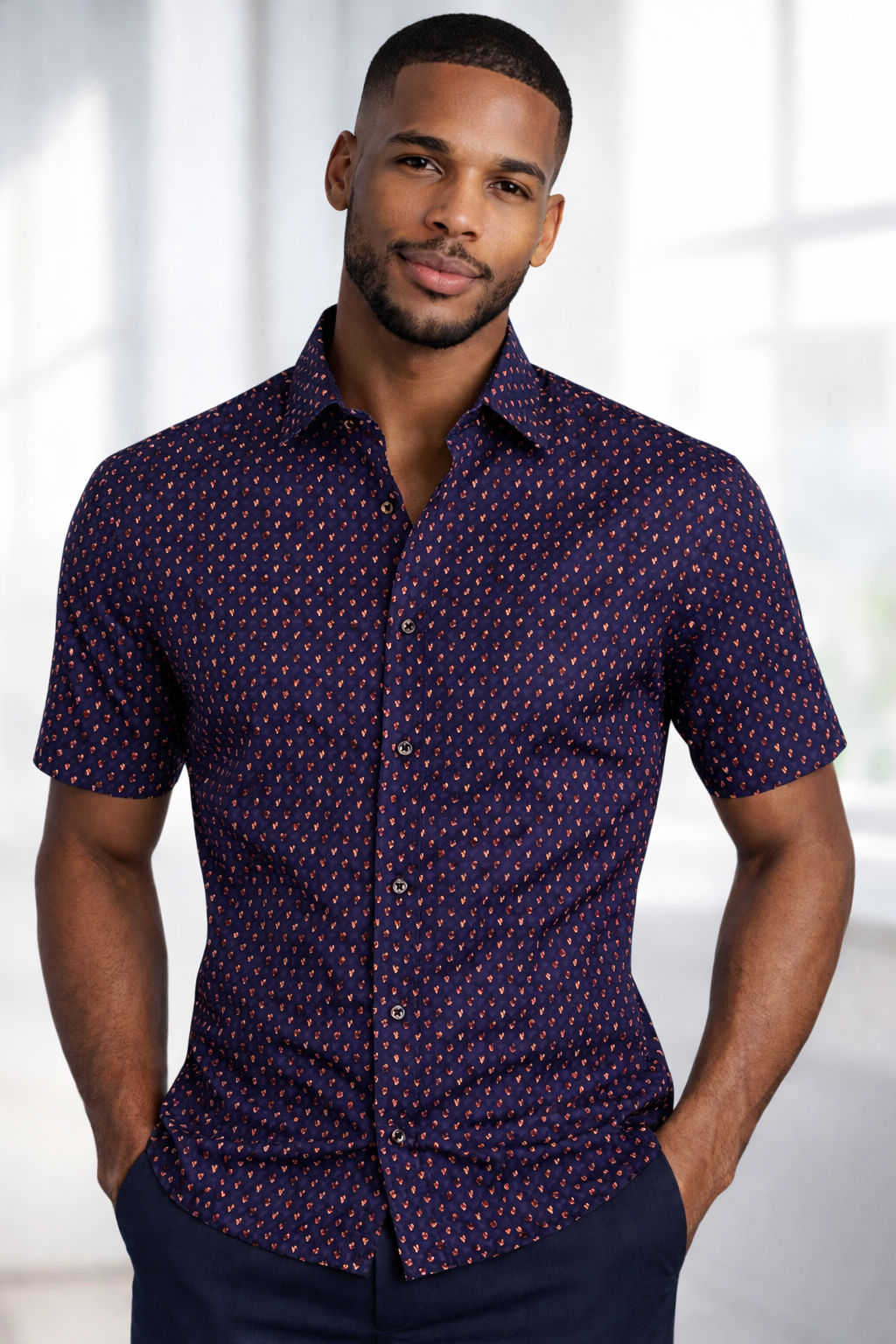 E5 Men's T-Shirt - Green Tropical Short Sleeve