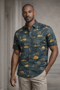 E5 Men's T-Shirt - Teal Batik Print