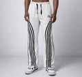 E5 Men's Grey Stripe Wide Leg Cargo Joggers