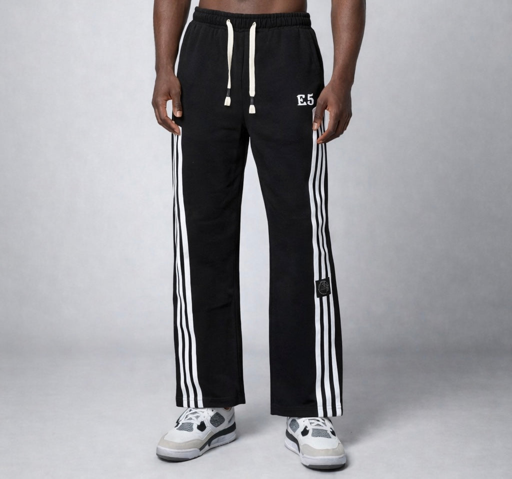 E5 Men's Black Logo Wide Leg Joggers