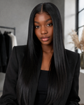 Black Straight Bob Lace Wig 28 Inches