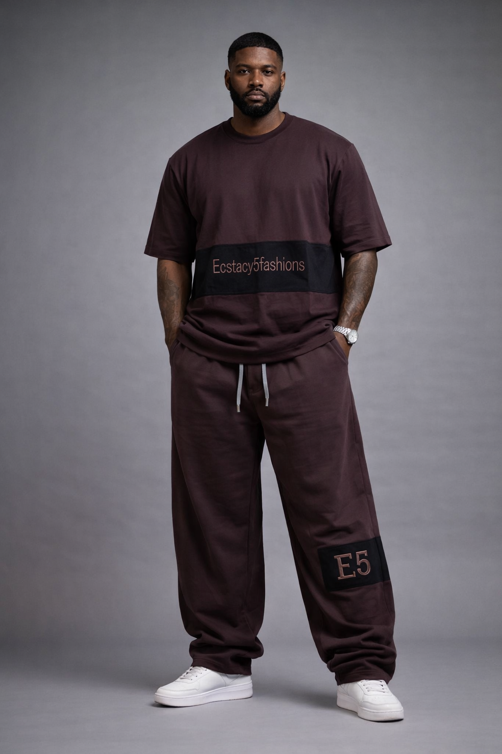 E5 Men's 2 Piece Set - Black Hoodie