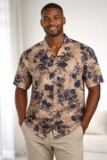 E5 Men's T-Shirt - White Floral Long Sleeve
