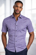 E5 Men's T-Shirt - light blue Abstract short Sleeve