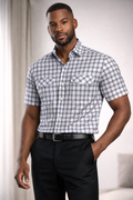 E5 Men's T-Shirt - Navy Bandana Tile Short Sleeve