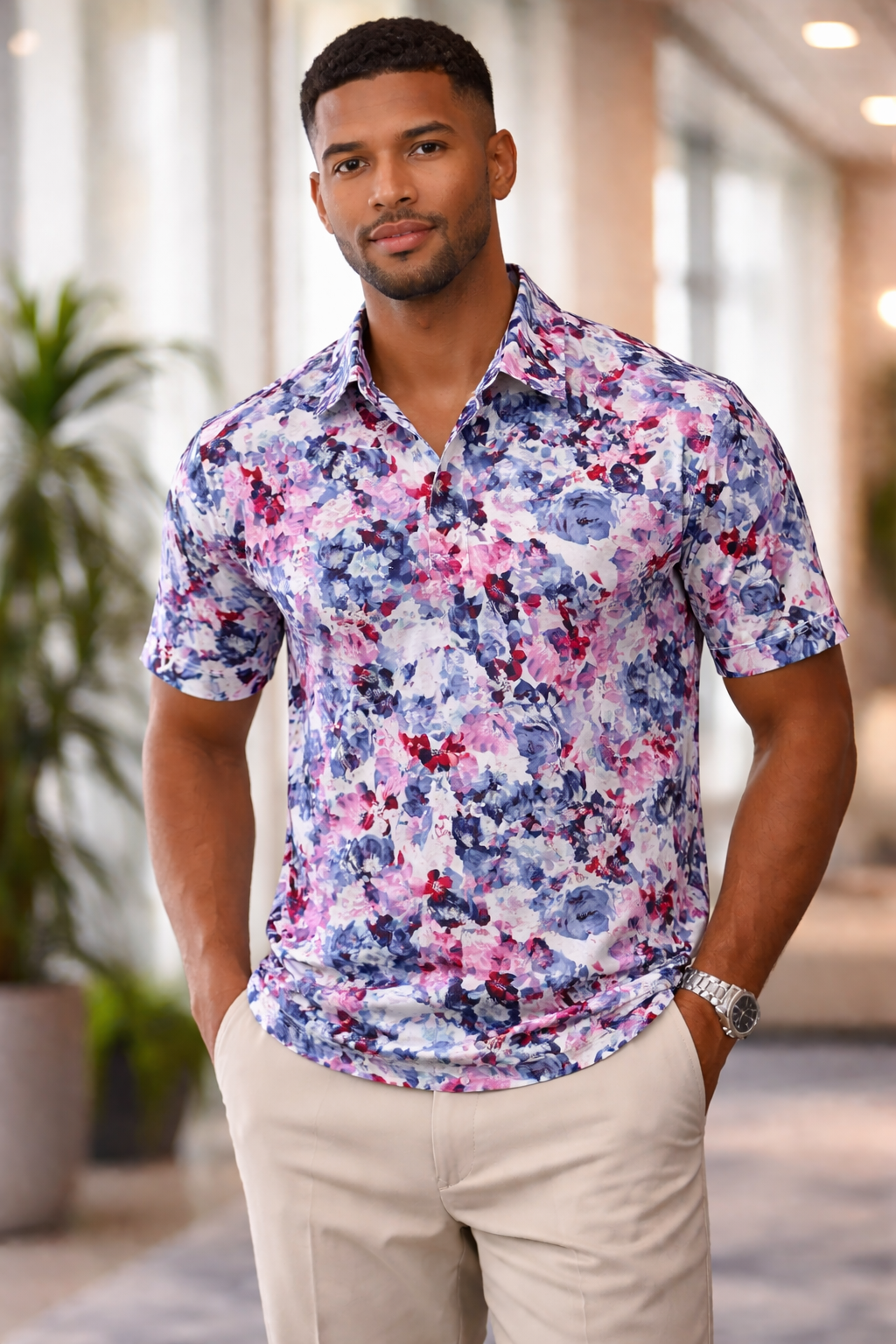 E5 Men's T-Shirt - Black Geo Tile Short Sleeve