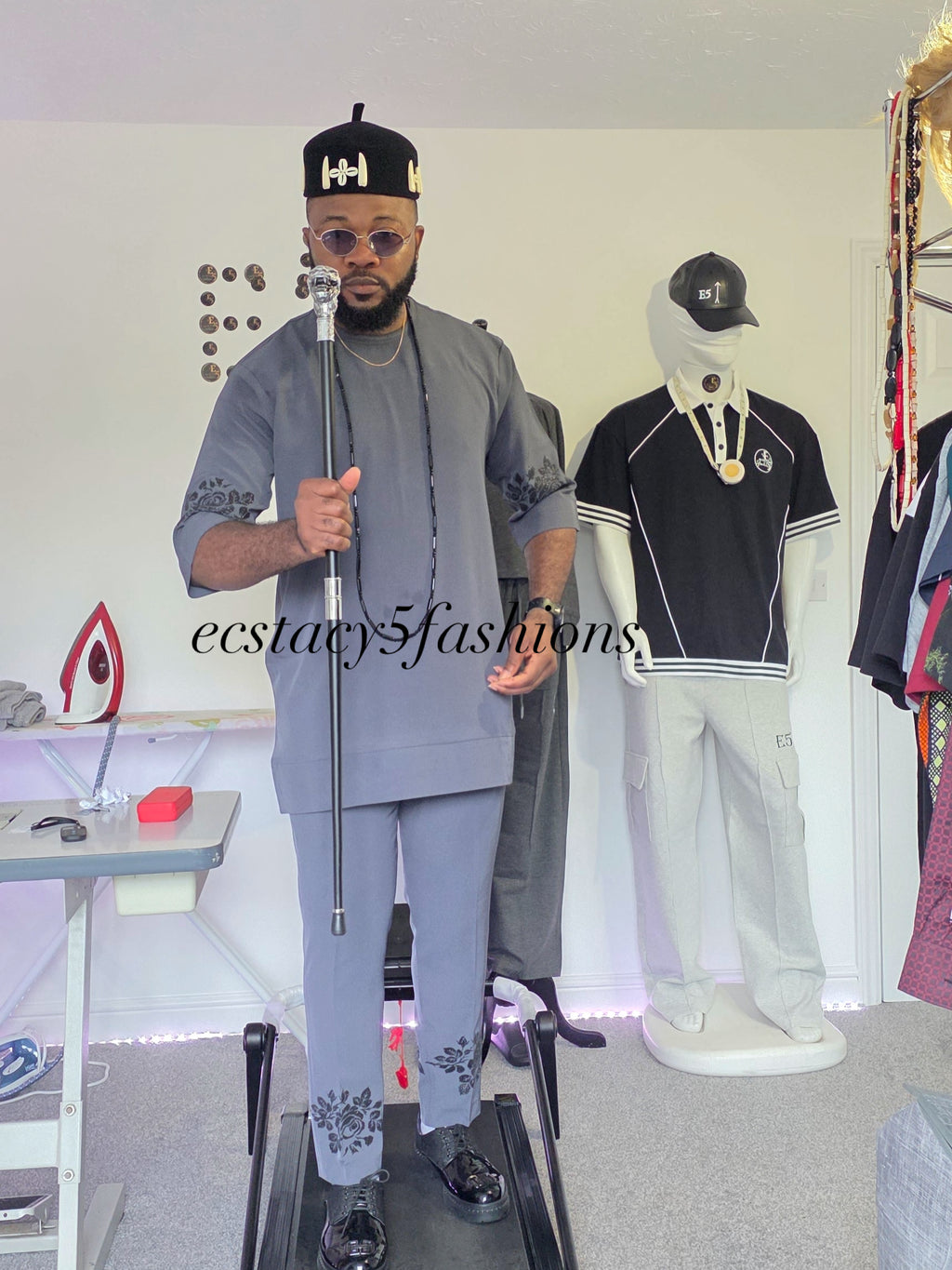 1/3 SLEEVE EMBROIDED TOP AND TROUSER AFRICAN SENATOR WEAR