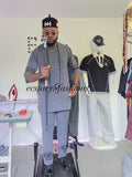 1/3 SLEEVE EMBROIDED TOP AND TROUSER AFRICAN SENATOR WEAR