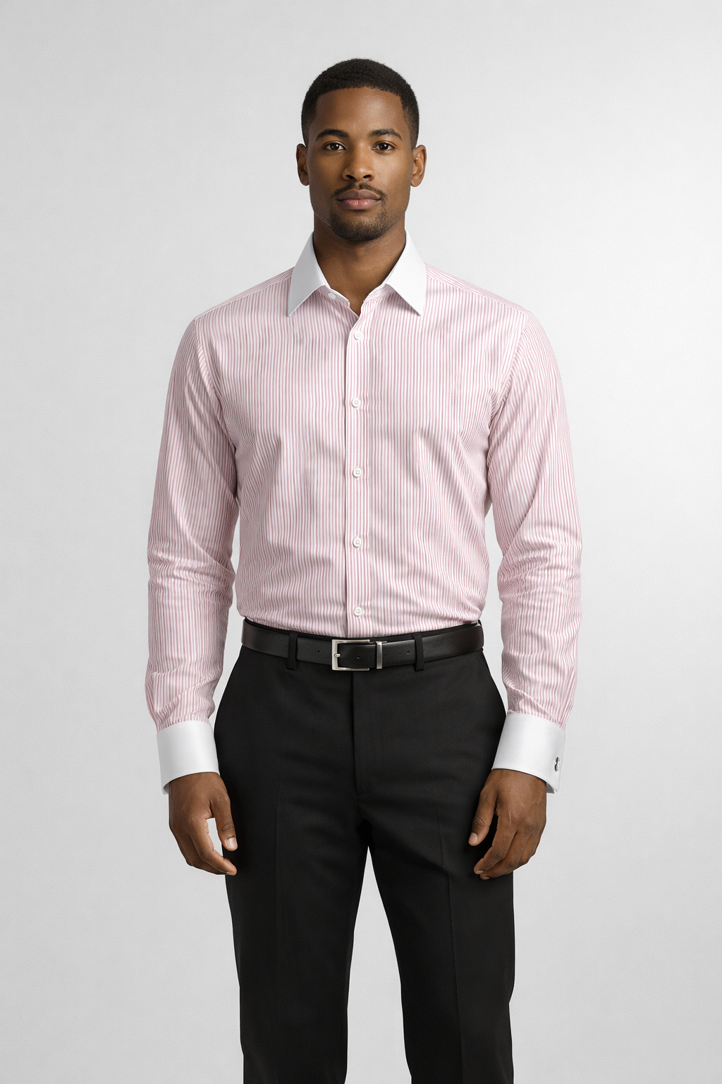 E5 Men's T-Shirt -light Pink Floral long Sleeve