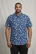 E5 Men's T-Shirt - Midnight Blue Geo short Sleeve