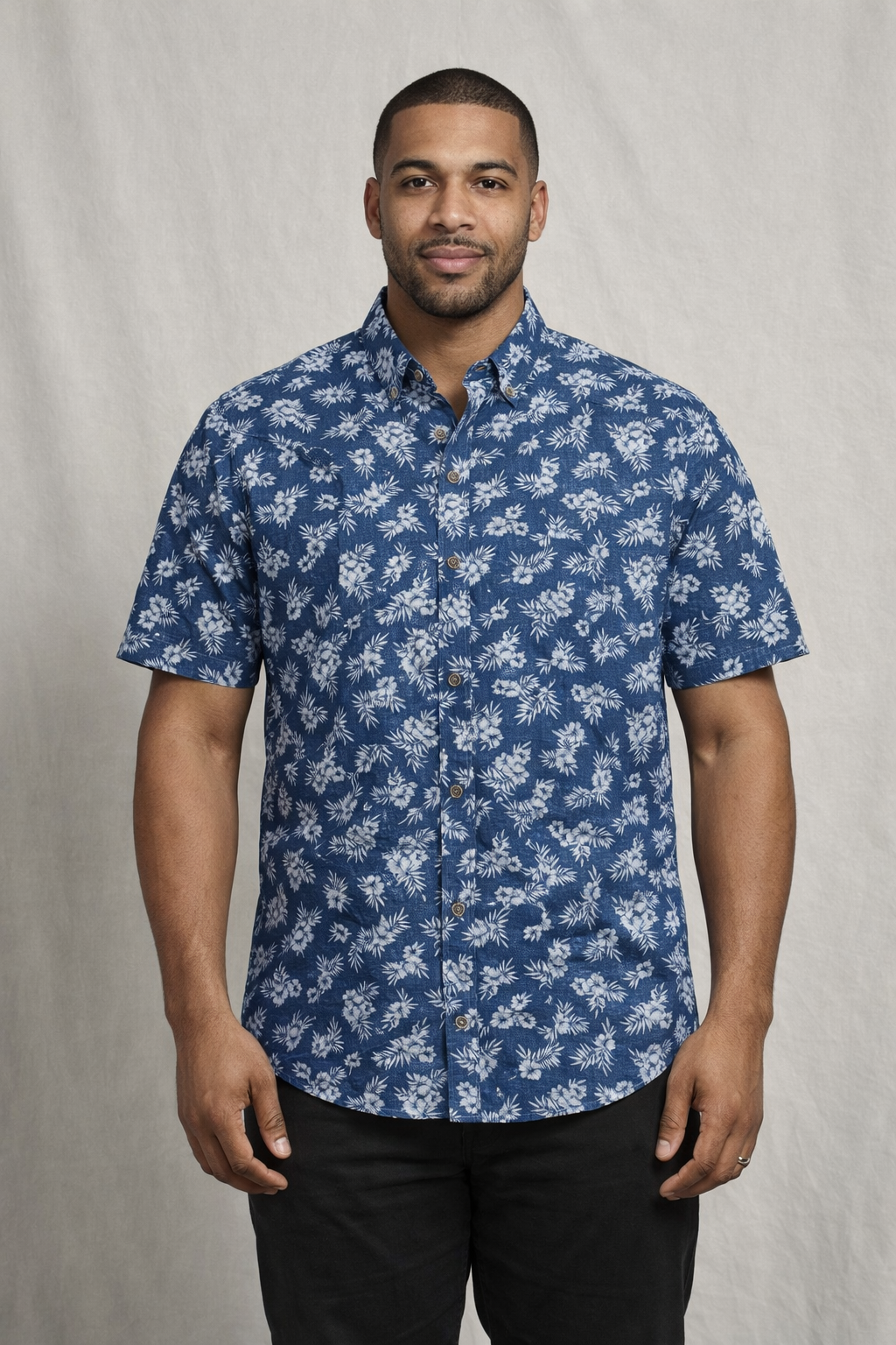 E5 Men's T-Shirt - Midnight Blue Geo short Sleeve