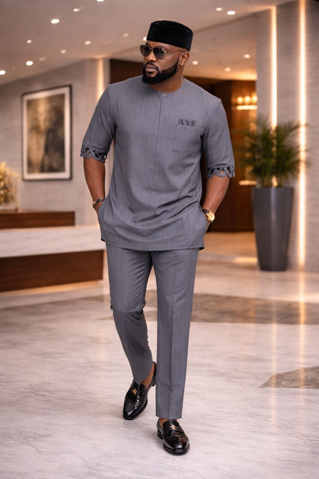 CARFTY 1/3 SLEEVE AFRICAN SENATOR WEAR