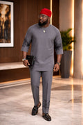 1/3 SLEEVE EMBROIDED TOP AND TROUSER AFRICAN SENATOR WEAR