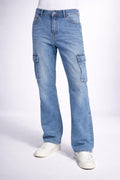E5 Men's LIGHT BLUE Distressed Biker Jeans