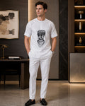 White embroided senator Oversized