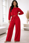 E5 Women's Red 2-Piece Crop Top Set