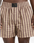 Beige Brown Stripe Boxer Shorts