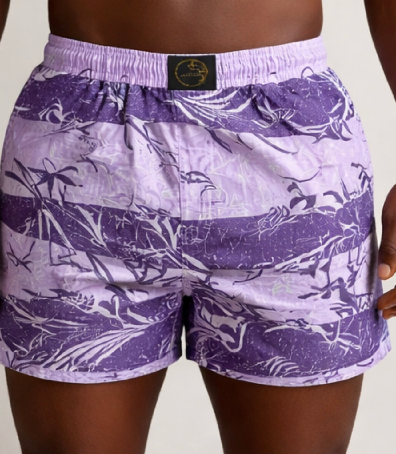 Purple Tropical Print Boxer Shorts