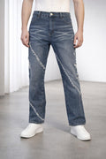 E5 Men's Mid Blue DESIGNERS Cargo Jeans