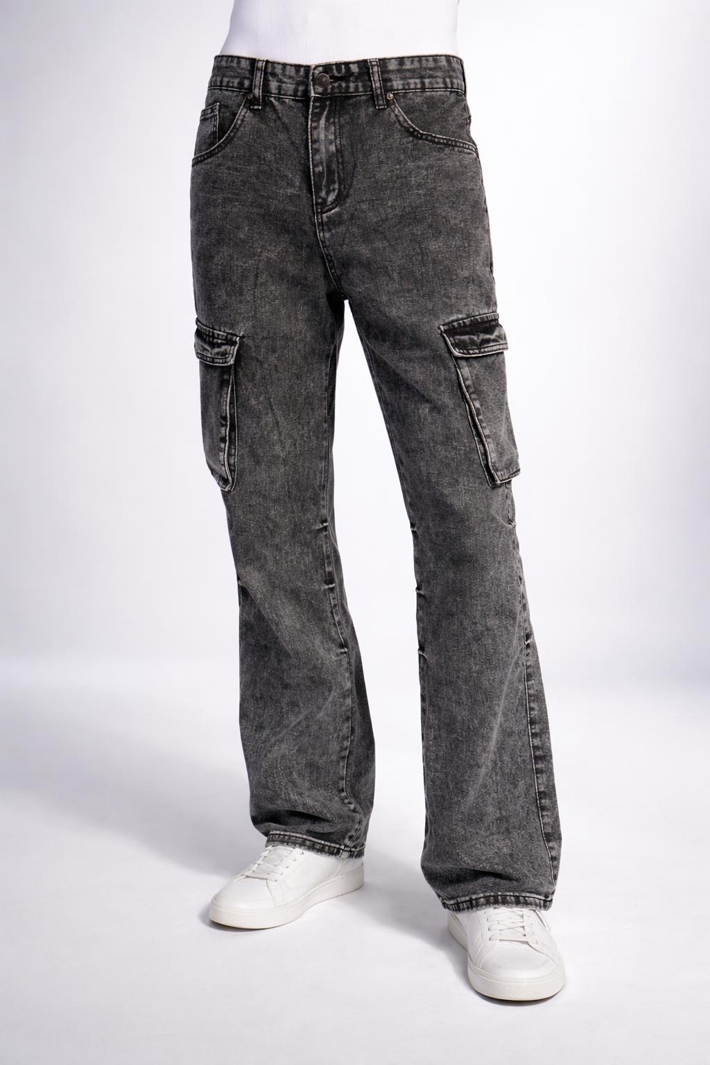 E5 Men's Black Distressed Slim Fit Jeans