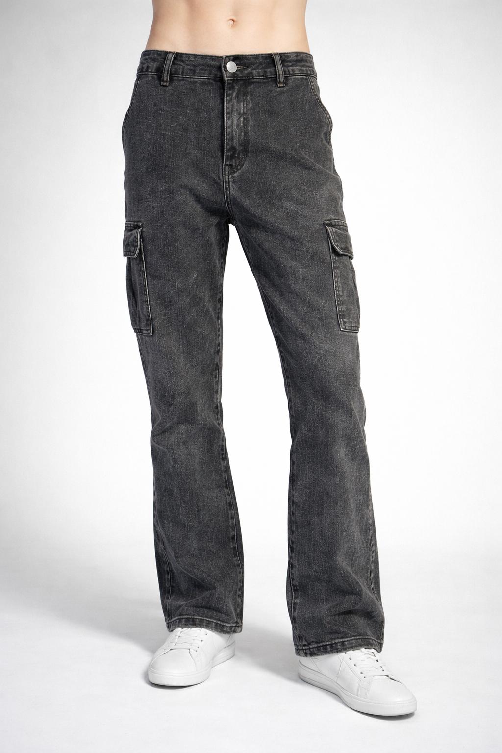 E5 Men's Light Blue black big Straight Leg Jeans