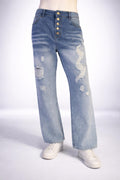 E5 Men's Light Blue Cargo Straight Jeans