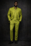 E5 Men's Olive Green 3-Piece Suit