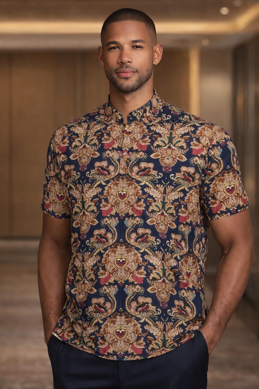 E5 Men's T-Shirt - Olive Palm Short Sleeve
