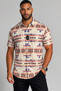 E5 Men's T-Shirt - Blue Denim Floral Short Sleeve