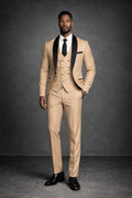 E5 Men's Camel Tan 3-Piece Suit
