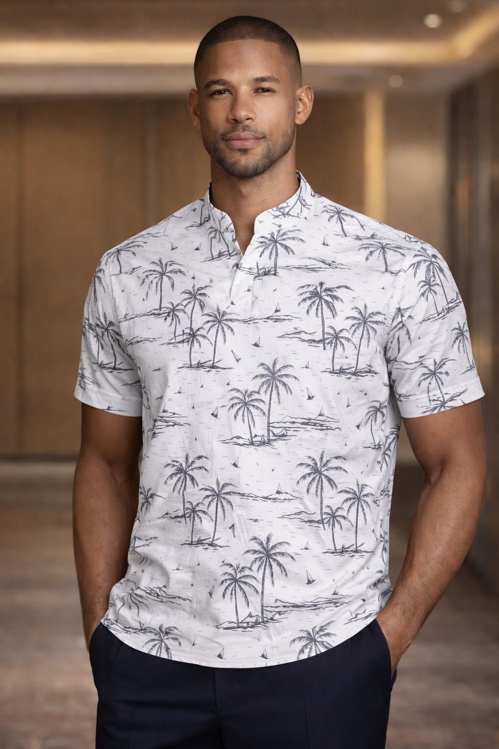 E5 Men's T-Shirt - white Geo Tile Short Sleeve