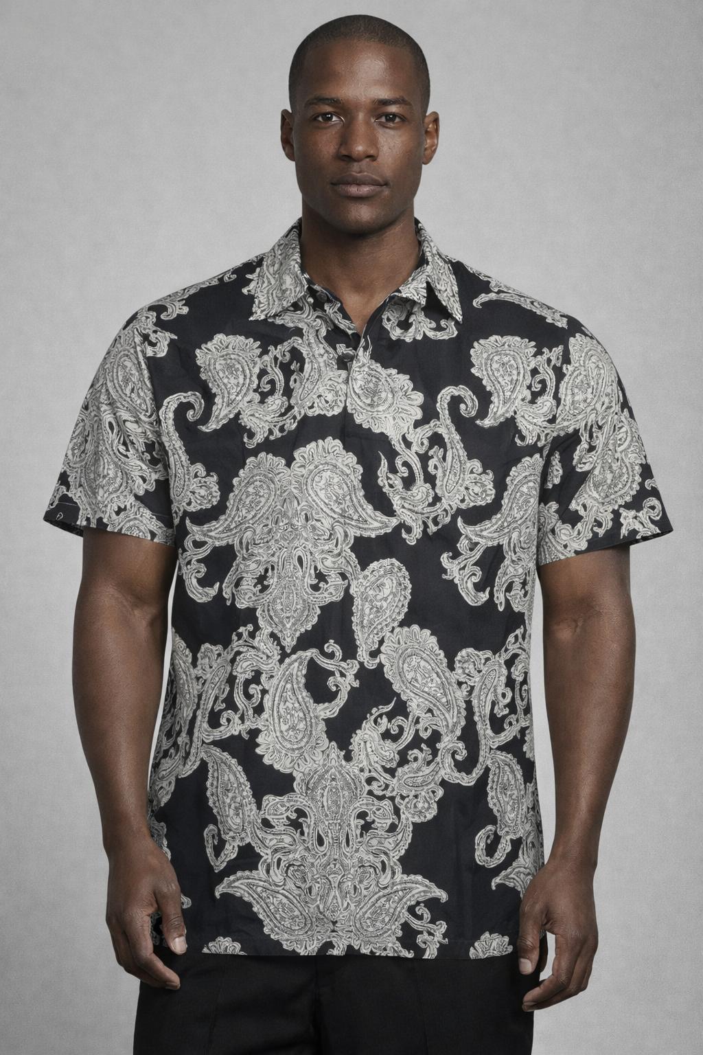E5 Men's T-Shirt - blacke Blue Geo Short Sleeve
