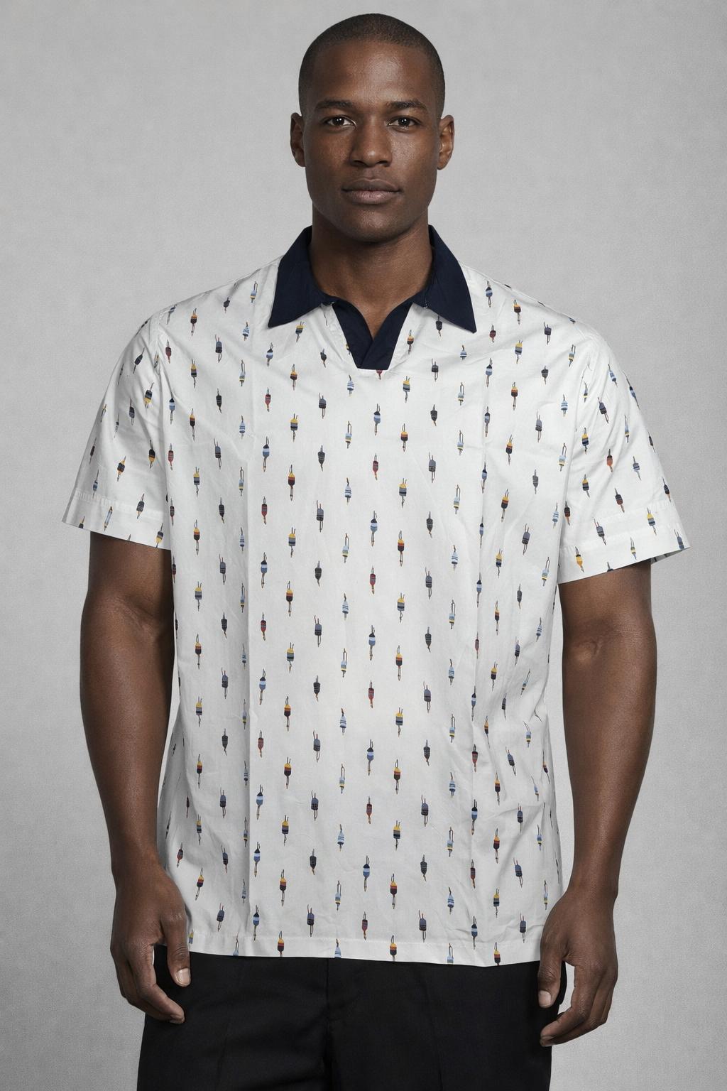 E5 Men's T-Shirt - White Stripe Short Sleeve