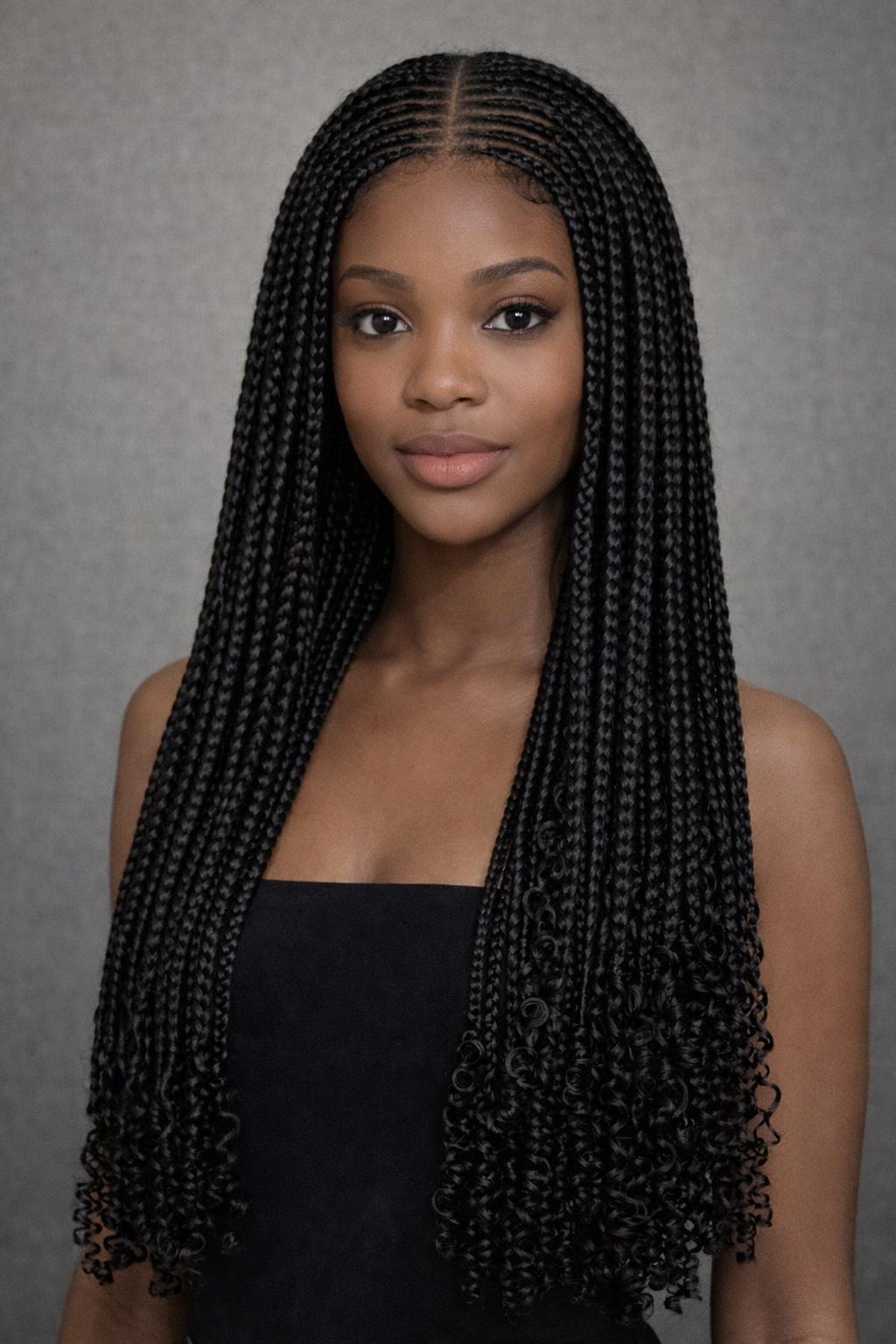 Natural Knotless Braided