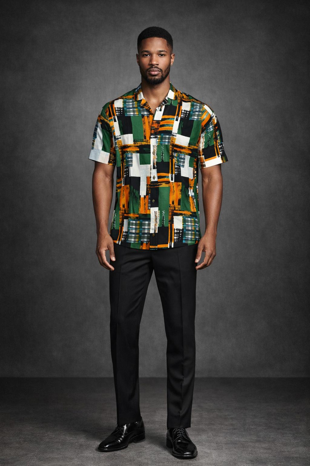 E5 Men's T-Shirt -Multi Geo Short Sleeve