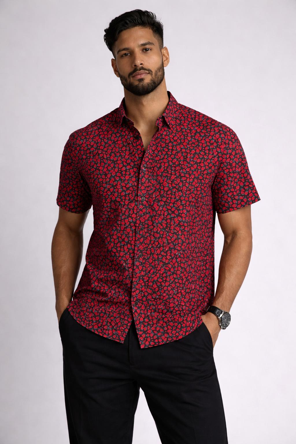 E5 Men's T-Shirt - OXBLOOD Solid Short Sleeve SHIRT