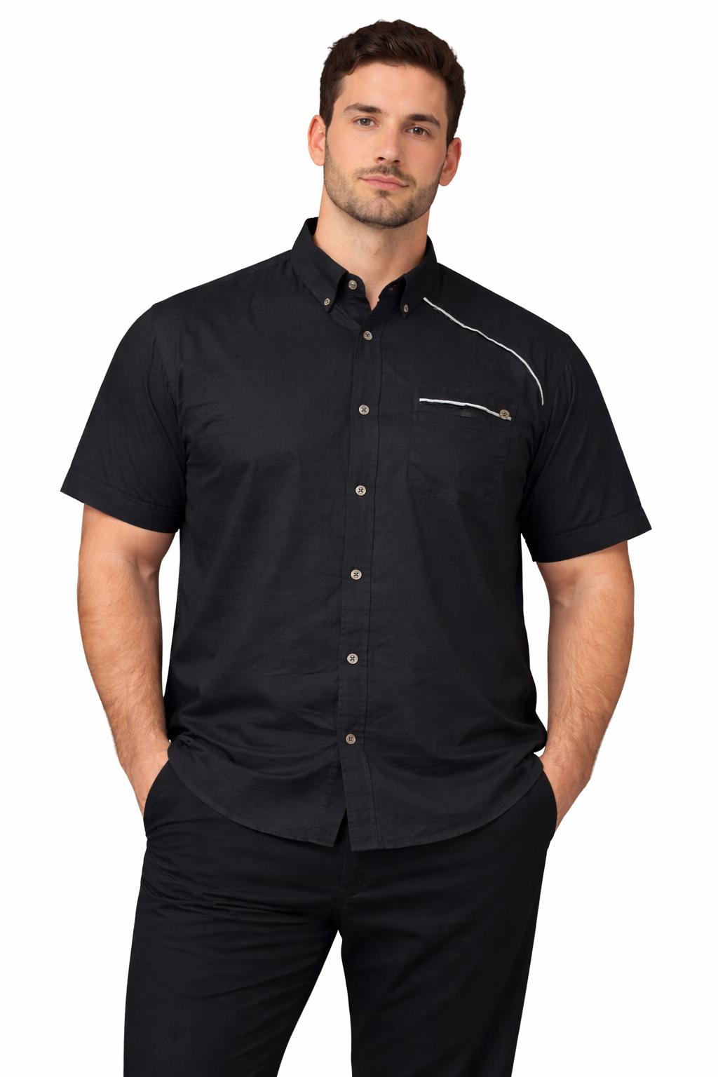 E5 Men's T-Shirt -BLACK Geo Short Sleeve